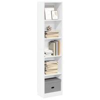 Bogreol 40x24x176 cm konstrueret træ hvid