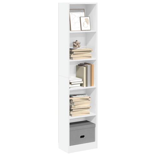 Bogreol 40x24x176 cm konstrueret træ hvid