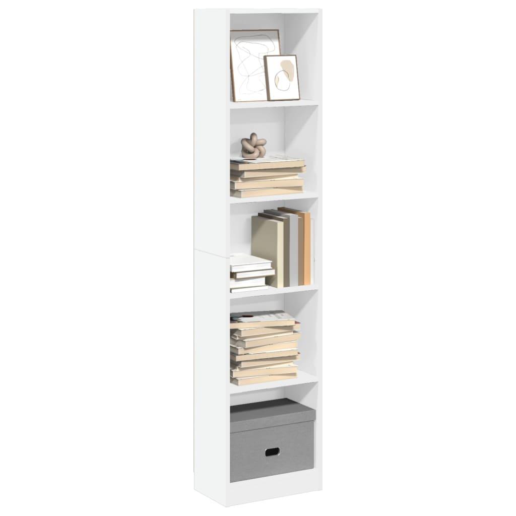 Bogreol 40x24x176 cm konstrueret træ hvid