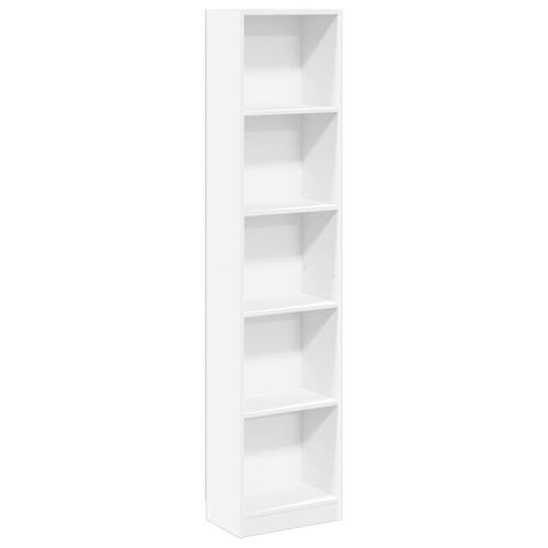 Bogreol 40x24x176 cm konstrueret træ hvid