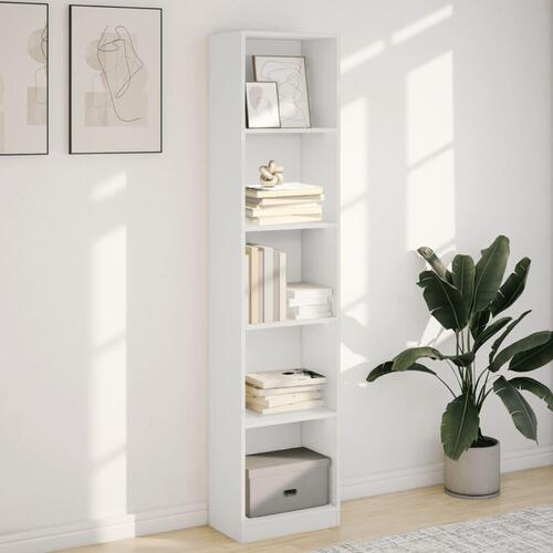Bogreol 40x24x176 cm konstrueret træ hvid