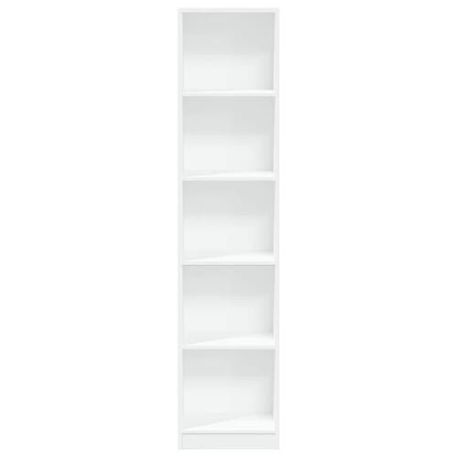 Bogreol 40x24x176 cm konstrueret træ hvid