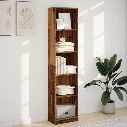 Bogreol 40 x 24 x 176 cm - antikt træ