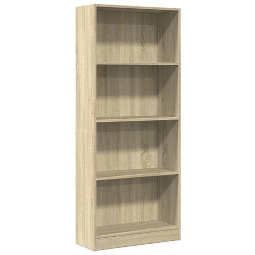 Bogreol 60x24x143 cm konstrueret træ sonoma-eg