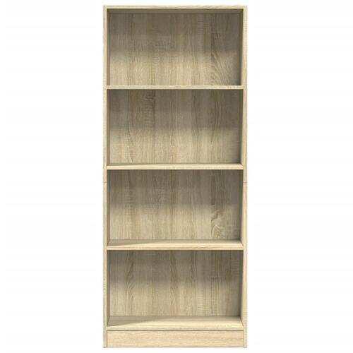 Bogreol 60x24x143 cm konstrueret træ sonoma-eg