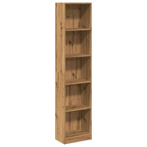 Bogreol 40x24x176 cm konstrueret træ egetræsfarve
