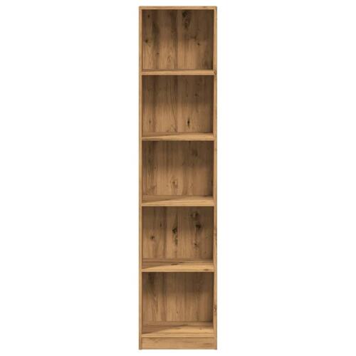 Bogreol 40x24x176 cm konstrueret træ egetræsfarve