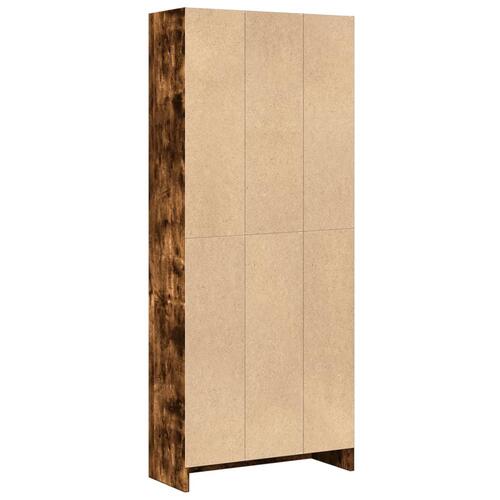 Bogreol 60x24x143 cm konstrueret træ røget egetræsfarve