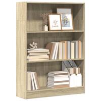 Bogreol 80x24x109 cm konstrueret træ sonoma-eg