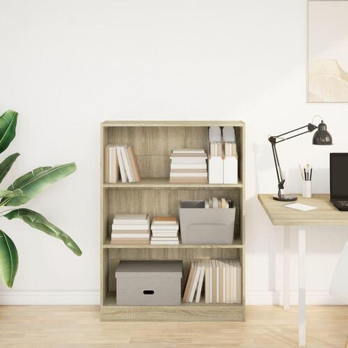 Bogreol 80x24x109 cm konstrueret træ sonoma-eg