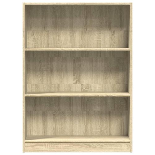 Bogreol 80x24x109 cm konstrueret træ sonoma-eg