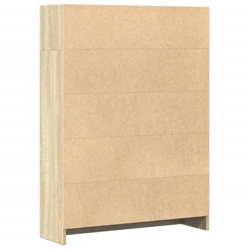 Bogreol 80x24x109 cm konstrueret træ sonoma-eg