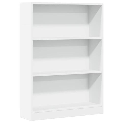 Bogreol 80x24x109 cm konstrueret træ hvid