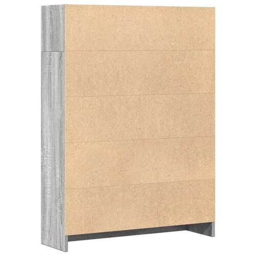 Bogreol 80x24x109 cm konstrueret træ grå sonoma-eg