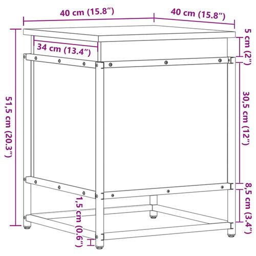 Opbevaringsboks med låg 40x40x51,5 cm konstrueret træ brunt eg