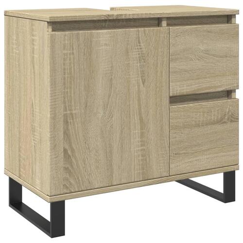 Badeværelsesskab 65x33x60 cm konstrueret træ sonoma-eg