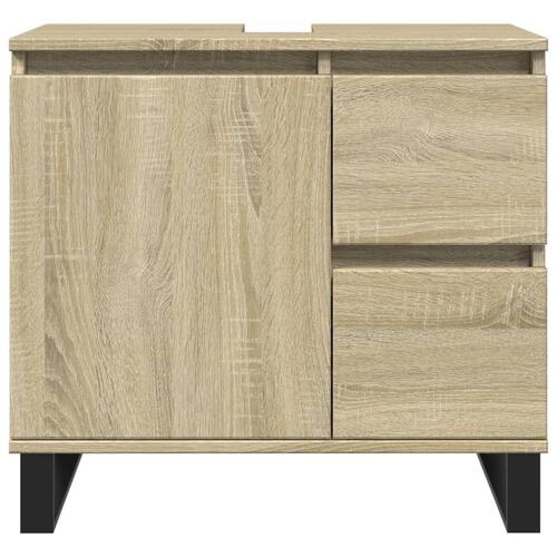 Badeværelsesskab 65x33x60 cm konstrueret træ sonoma-eg