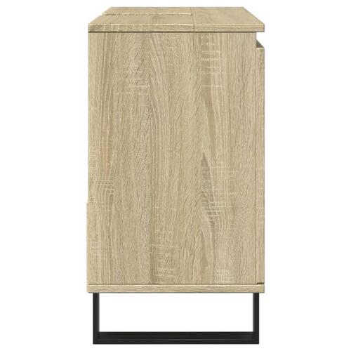 Badeværelsesskab 65x33x60 cm konstrueret træ sonoma-eg