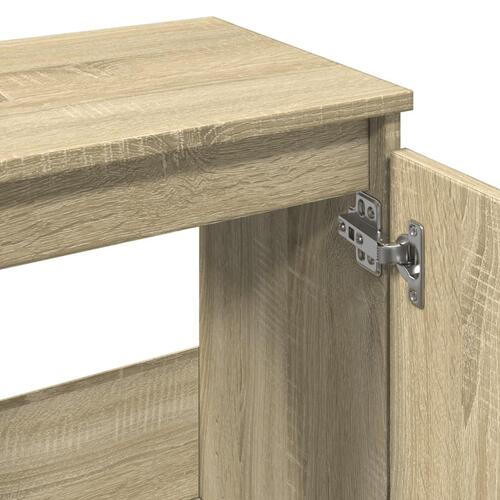 Badeværelsesskab 65x33x60 cm konstrueret træ sonoma-eg