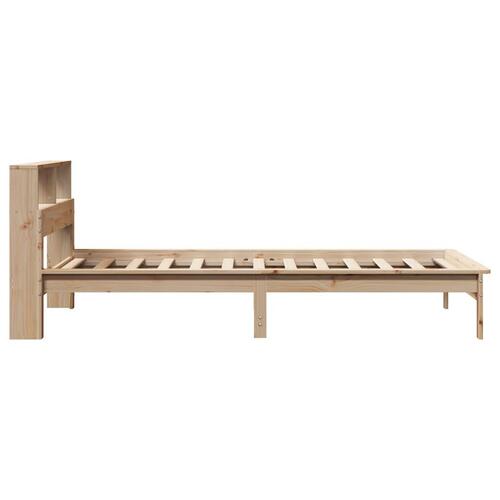 Seng med reol uden madras 100x200 cm massivt fyrretræ