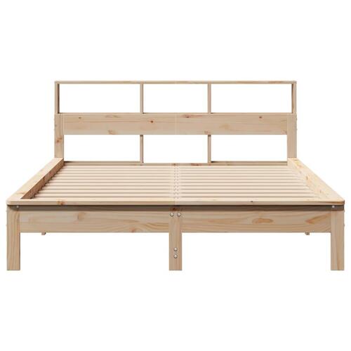 Seng med reol uden madras 120x190 cm massivt fyrretræ