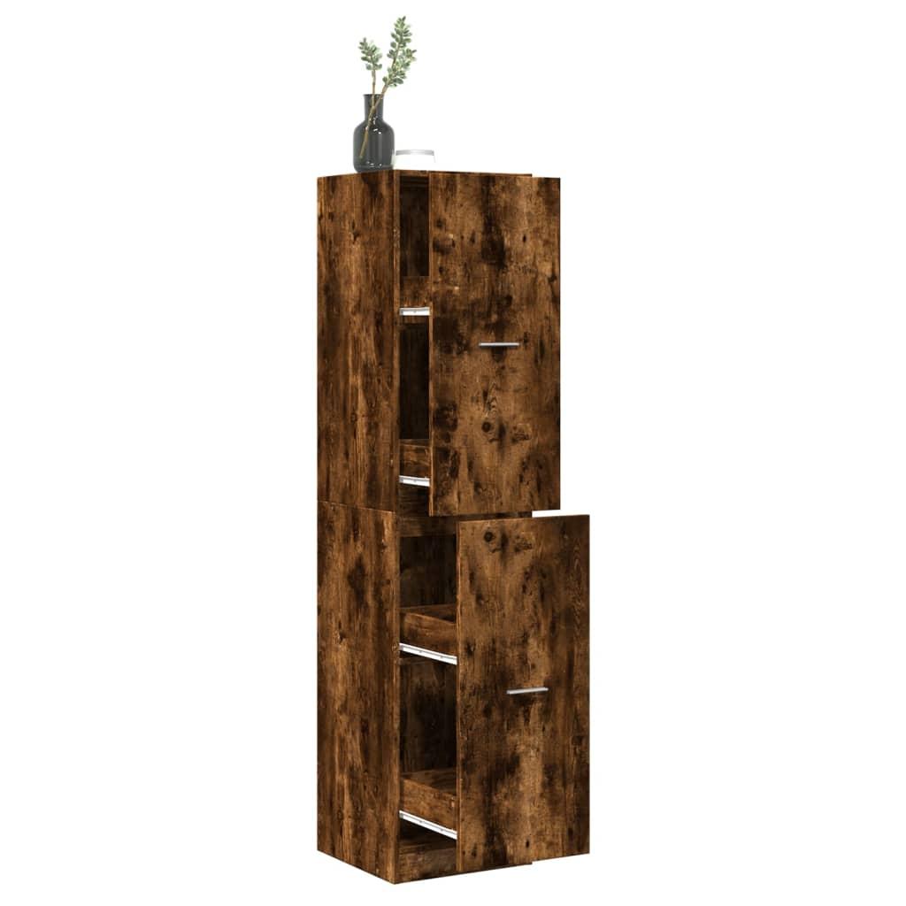 Apotekerskab 40x41x174,5 cm konstrueret træ røget egetræsfarve