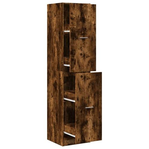 Apotekerskab 40x41x174,5 cm konstrueret træ røget egetræsfarve