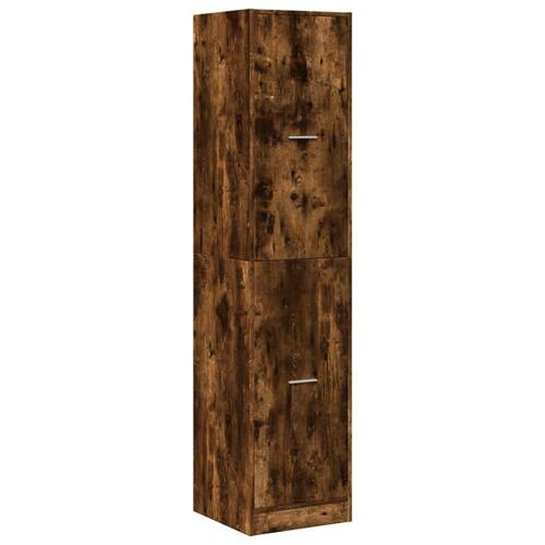 Apotekerskab 40x41x174,5 cm konstrueret træ røget egetræsfarve