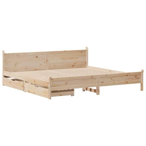 Sengeramme uden madras 200x200 cm massivt fyrretræ