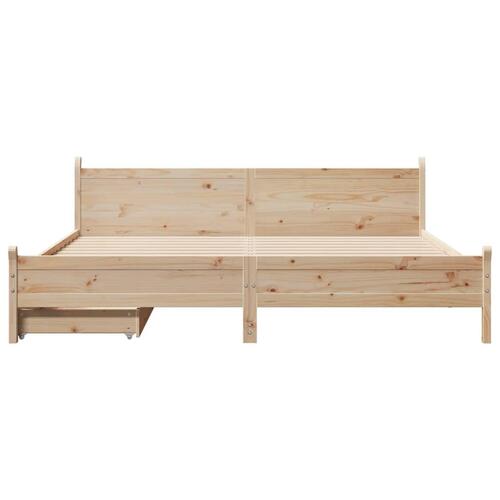 Sengeramme uden madras 200x200 cm massivt fyrretræ