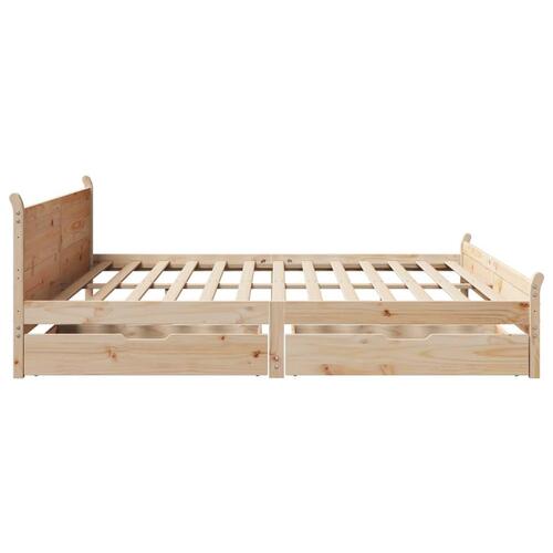Sengeramme uden madras 200x200 cm massivt fyrretræ