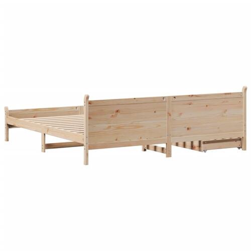 Sengeramme uden madras 200x200 cm massivt fyrretræ