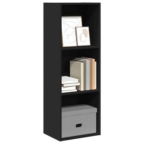 Bogreol 40x30x114 cm konstrueret træ sort