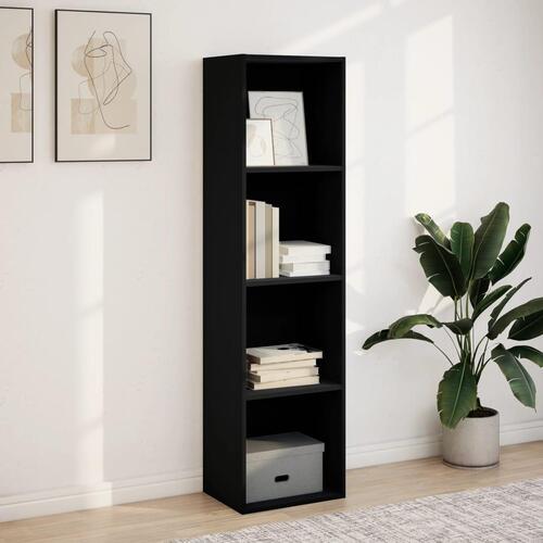 Bogreol 40x30x152 cm konstrueret træ sort