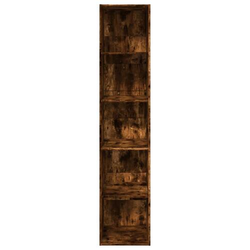 Bogreol 40x30x189 cm konstrueret træ røget egetræsfarve