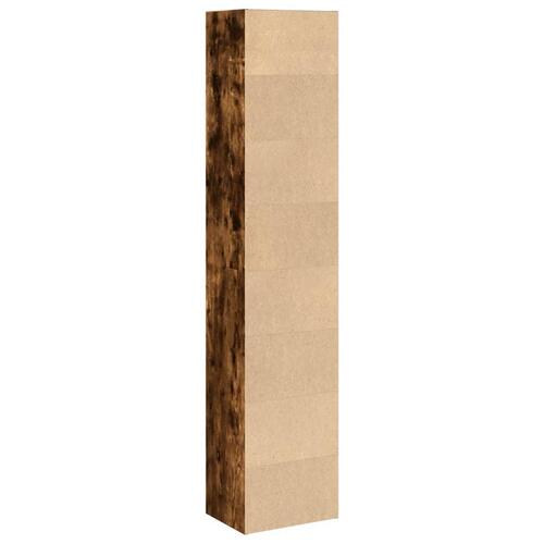 Bogreol 40x30x189 cm konstrueret træ røget egetræsfarve