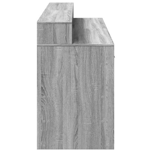 Skrivebord m. LED-lys 160x55x91 cm konstrueret træ grå sonoma