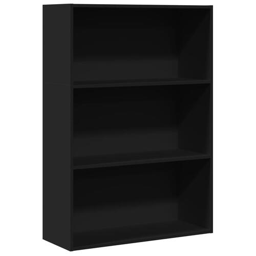 Bogreol 80x30x114 cm konstrueret træ sort