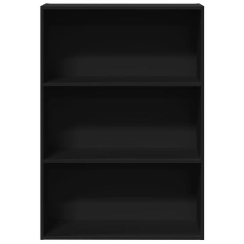 Bogreol 80x30x114 cm konstrueret træ sort