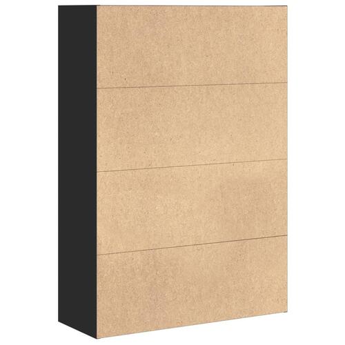 Bogreol 80x30x114 cm konstrueret træ sort