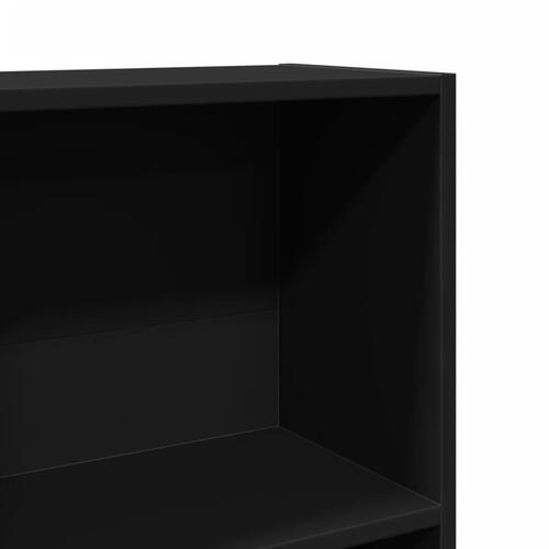 Bogreol 80x30x114 cm konstrueret træ sort