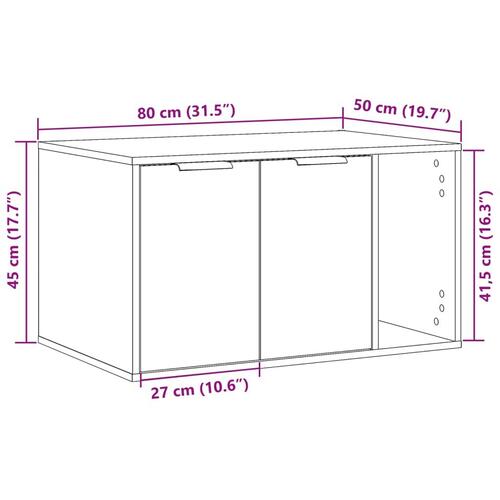 Toiletskjuler til kattebakke 80x50x45 cm konstrueret træ hvid