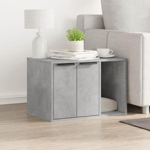 Toiletskjuler kattebakke 60x40x40 cm konstrueret træ betongrå
