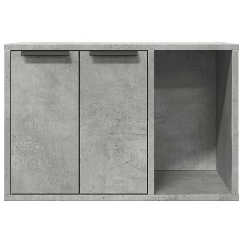 Toiletskjuler kattebakke 60x40x40 cm konstrueret træ betongrå
