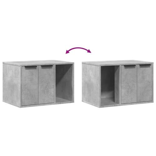 Toiletskjuler kattebakke 60x40x40 cm konstrueret træ betongrå