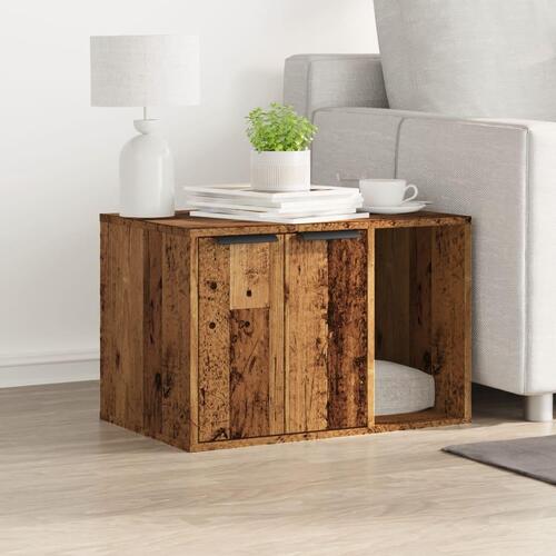 Toiletskjuler kattebakke 60x40x40 cm konstrueret træ gammelt eg