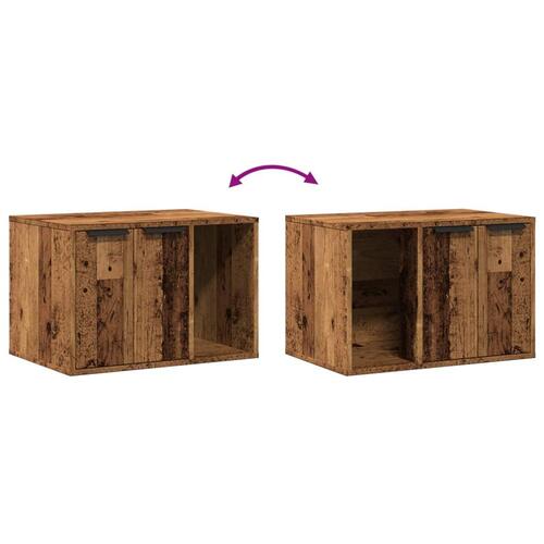Toiletskjuler kattebakke 60x40x40 cm konstrueret træ gammelt eg