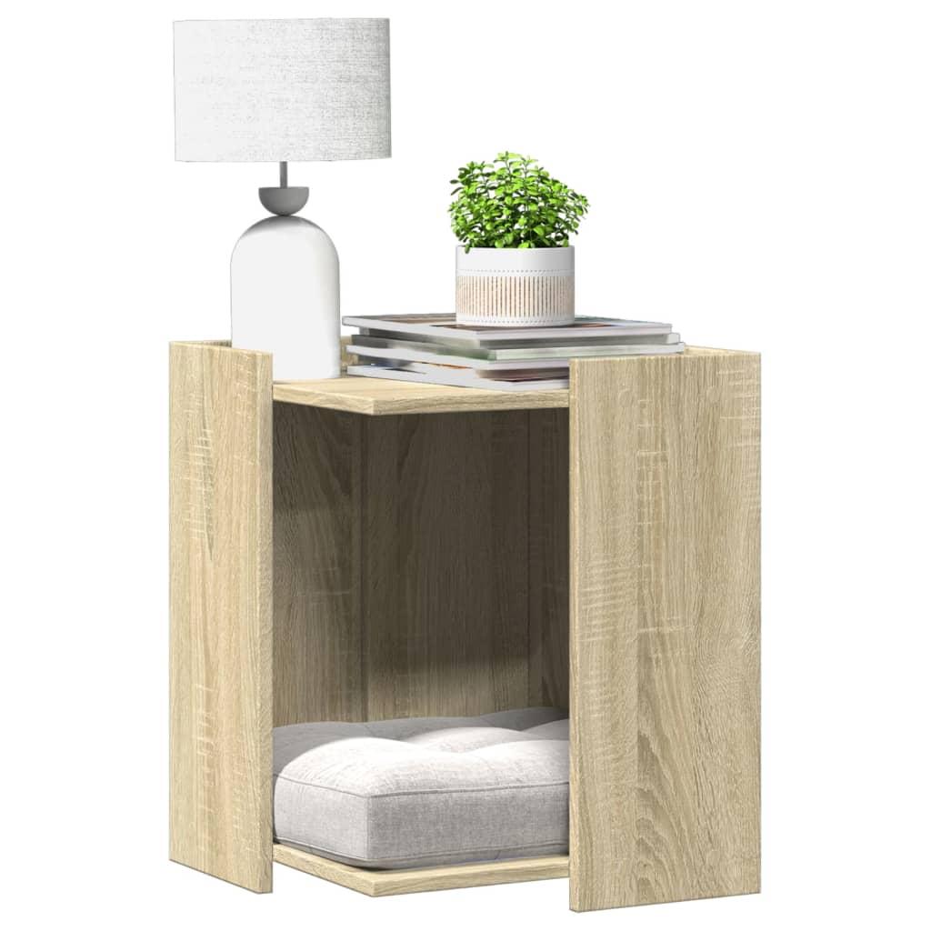 Toiletskjuler kattebakke 42x42x51 cm konstrueret træ sonoma-eg billede