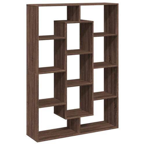 Bogreol 102x29x143 cm konstrueret træ brun egetræ
