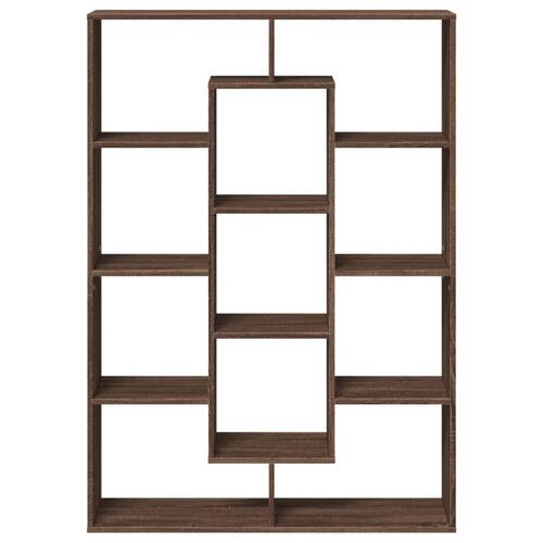 Bogreol 102x29x143 cm konstrueret træ brun egetræ